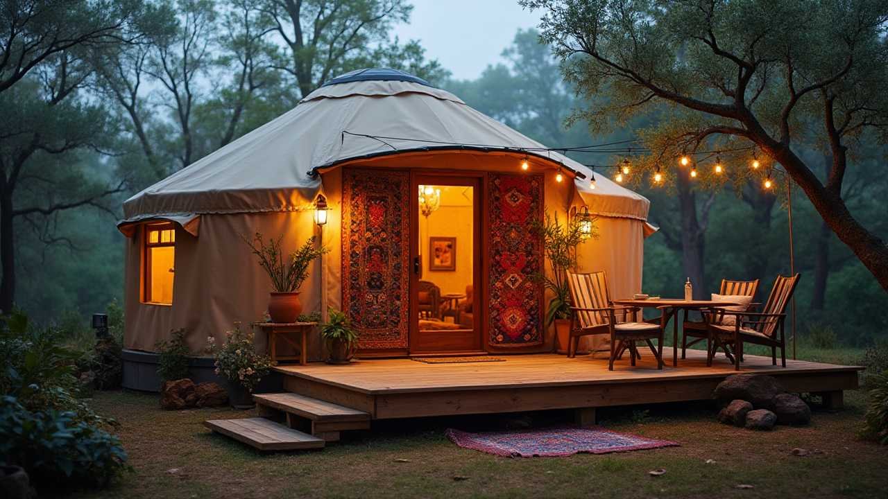 Crimson Canvas Yurt - Bohemian Nomad Living with Wanderlust Spirit