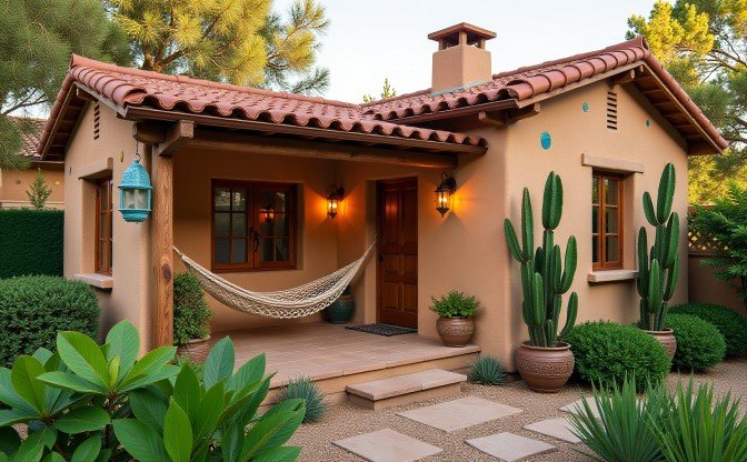 Terra Cotta Tile & Moroccan Lantern Casita - Bohemian Oasis Tiny Home That Embraces Global Wanderlust