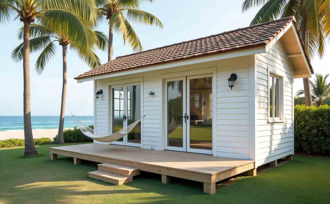 Crisp White Shoreline Sanctuary - Coastal Beach Bungalow Tiny House Living Steps from Paradise