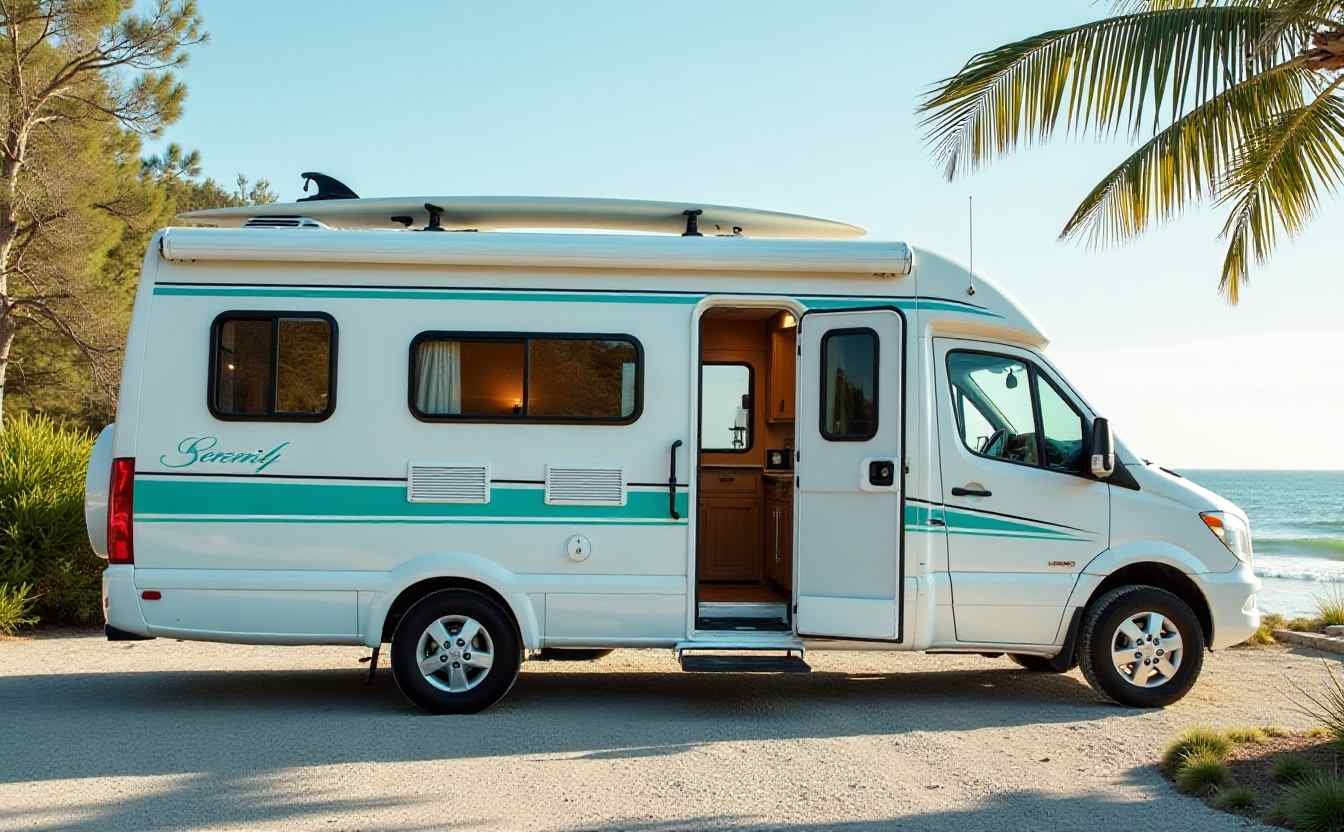 Teal and White Coastal Cruiser - Serene Seaside Mobility