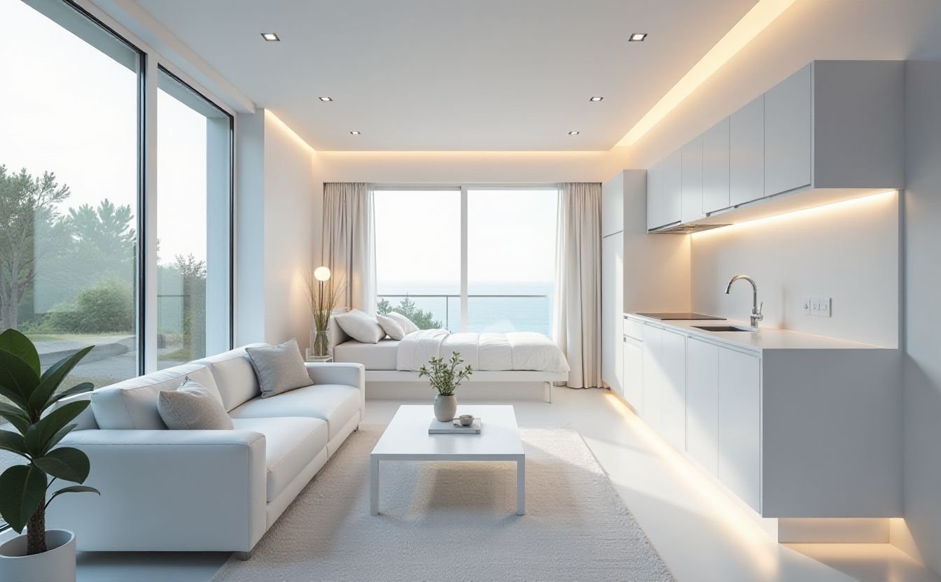 Futurist Zen Pod – Minimalism Meets Tranquility interior