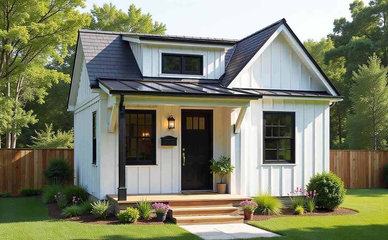 Crisp White & Charcoal Charm - Modern Farmhouse Tiny Home That Perfects Country Contemporary Style