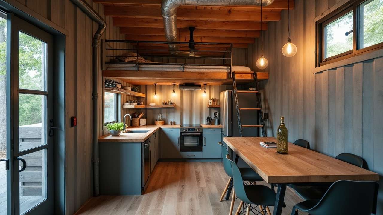 Industrial Loft Tiny Home interior