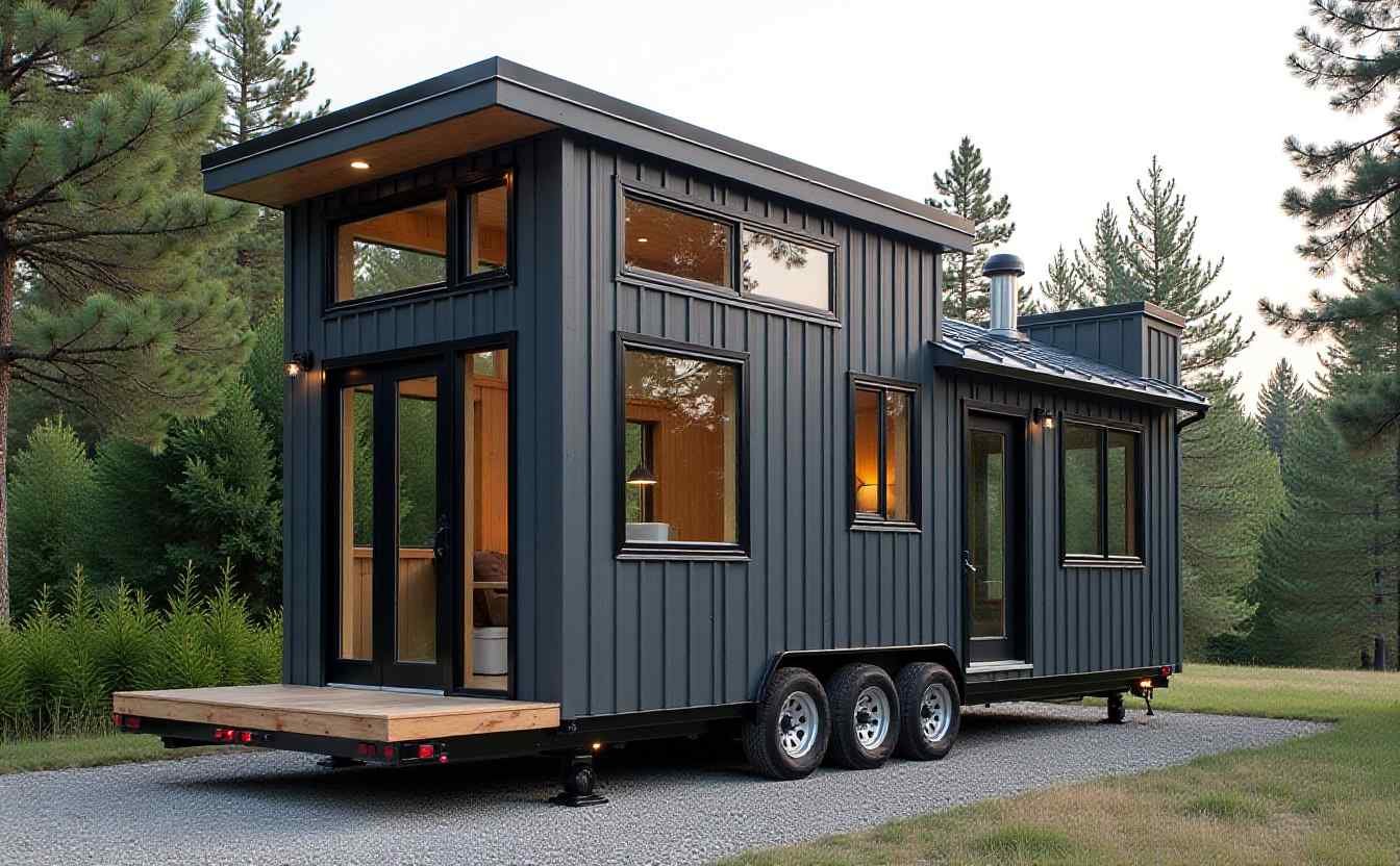 Charcoal Steel Sanctuary - Industrial Tiny House Design That Redefines Mobile Living