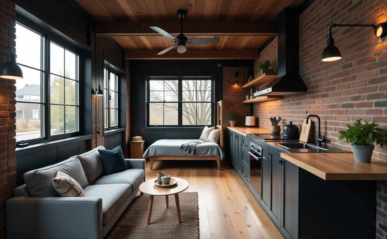 Industrial Urban Loft Tiny Home interior