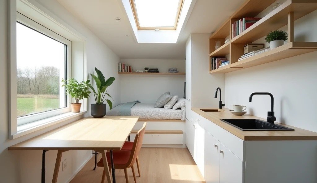 Minimalist Scandinavian Tiny Home interior