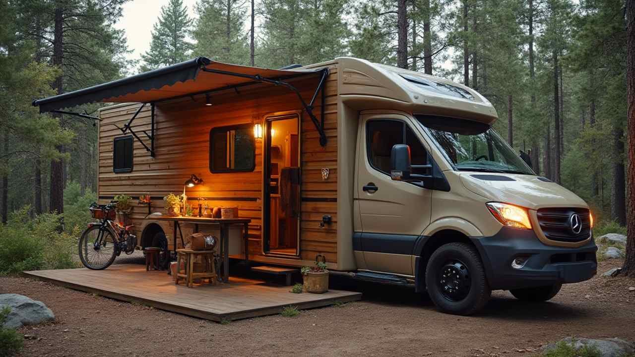 Warm Wood Modern Craftsman Motorhome - Blending Style with Adventure