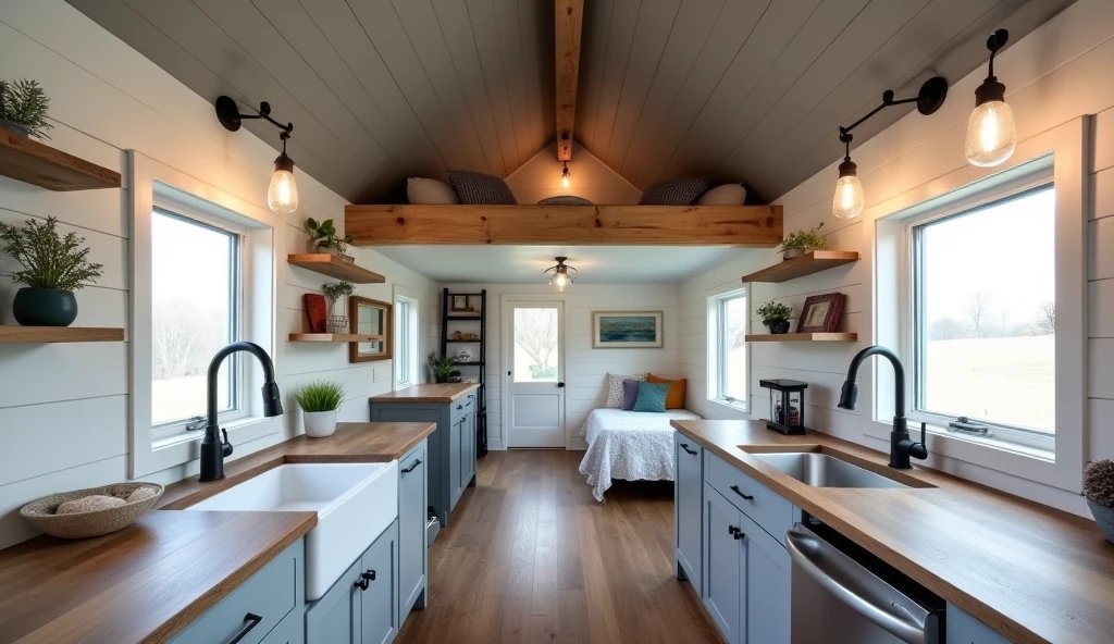 Modern Farmhouse Tiny Home interior
