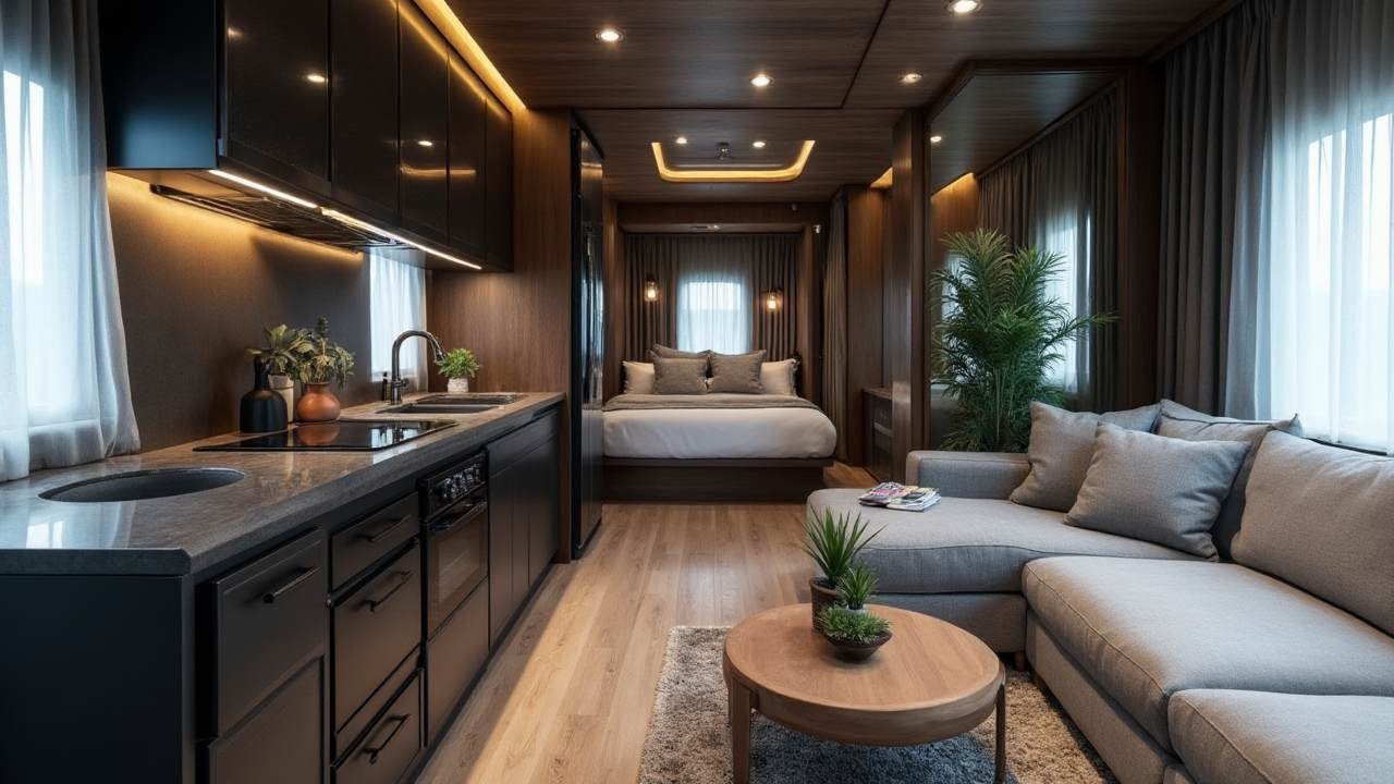 Modern Minimalist Mansion Motorhome interior