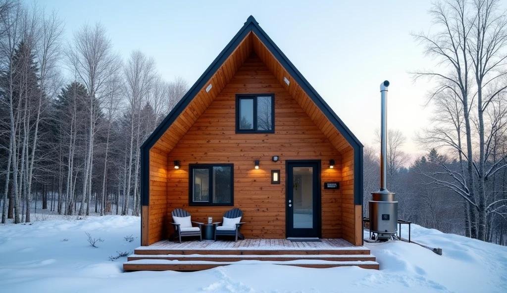 Alpine Echoes: Warm Woods + Sharp Geometry in a Tiny Mountain Retreat