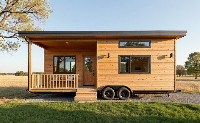 Natural Cedar & Charcoal Metal Escape - Prairie Modern Tiny Home That Celebrates Open Landscape Living