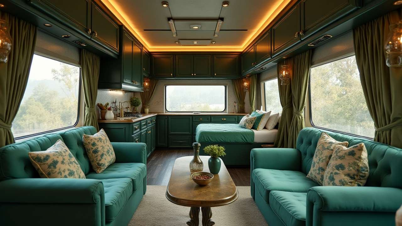Pullman Camper with Slide-Out Garage Interior