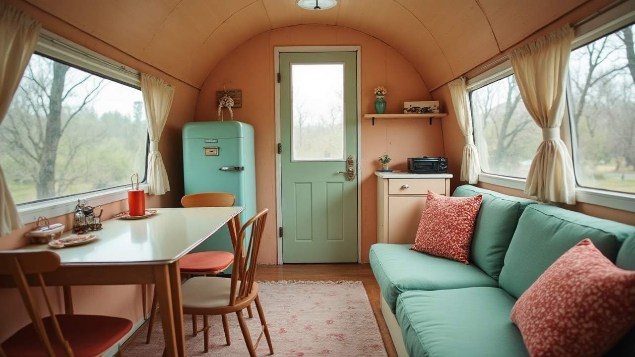 Retro Vintage Tiny Home Interior