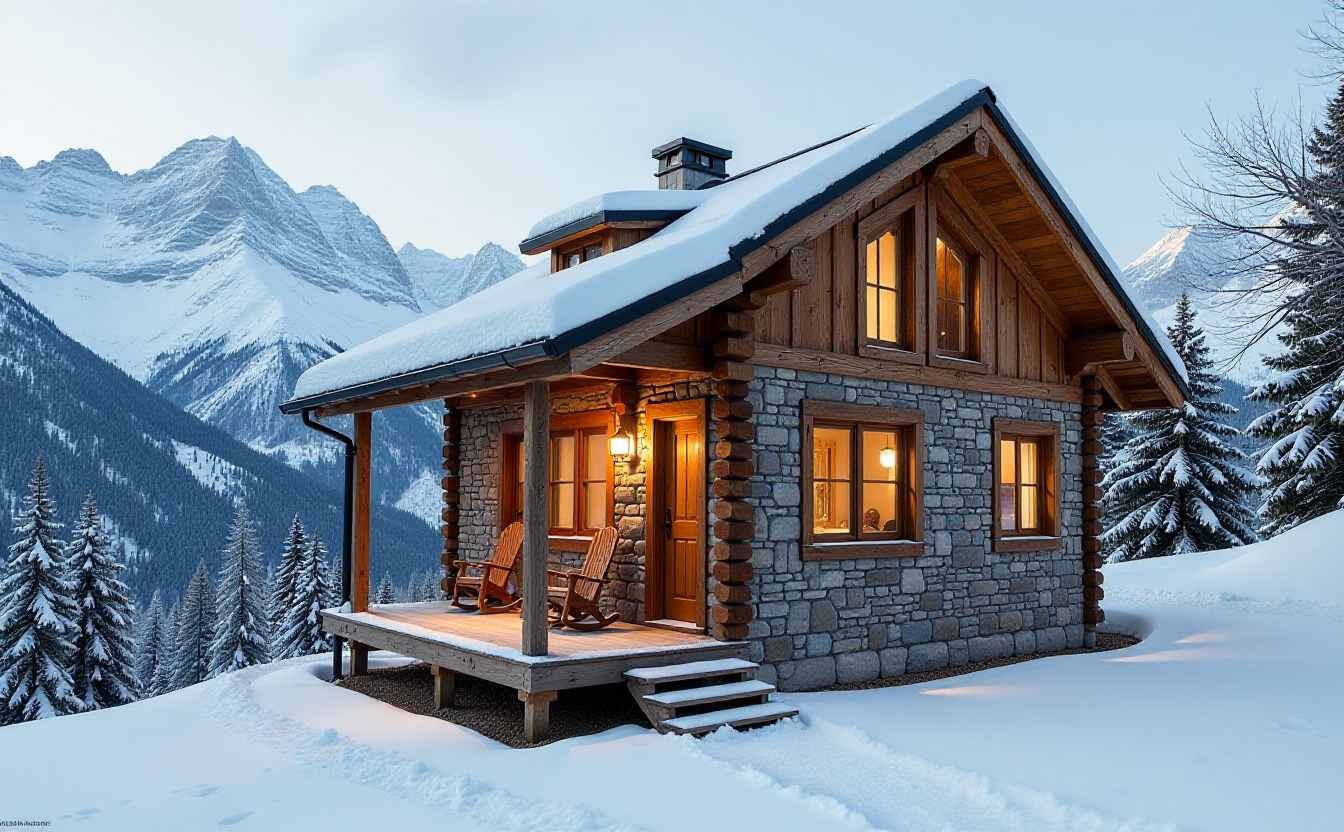 Stone & Cedar Alpine Retreat - Rustic Alpine Chalet Tiny House Where Warmth Meets Wilderness