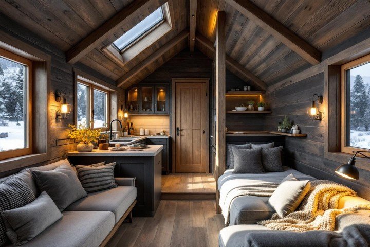 Rustic Alpine Retreat interior