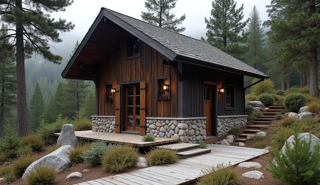 Stone and Timber Sanctuary - Rustic Alpine Retreat Design Excellence
