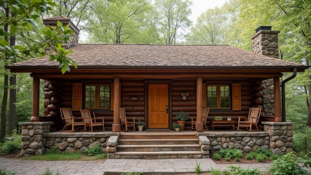 Woodland Stone Lodge - Mountain Retreat Living with Timeless Cabin Appeal