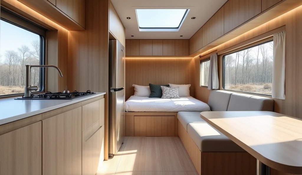 Scandinavian Minimalist Mobile Retreat interior