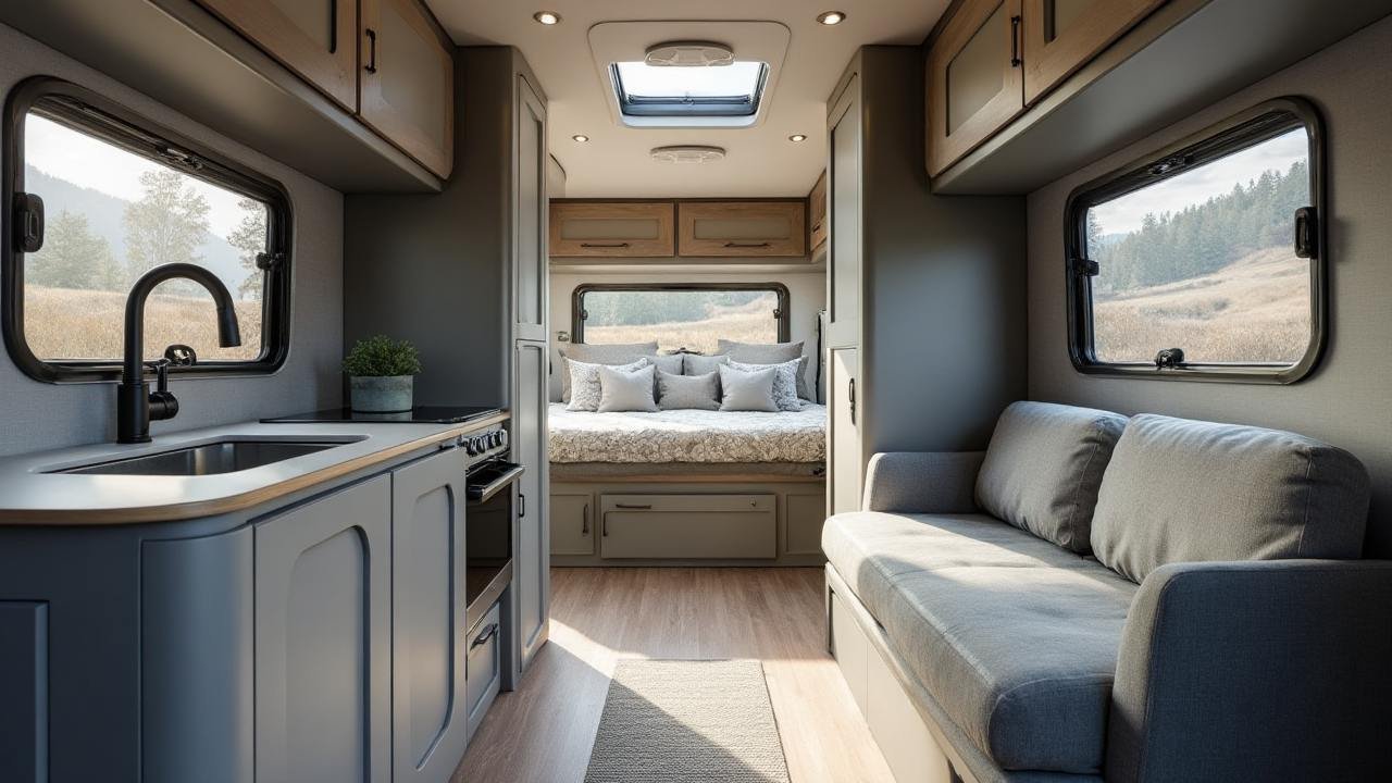 Sleek Sprinter RV with Patio Interior