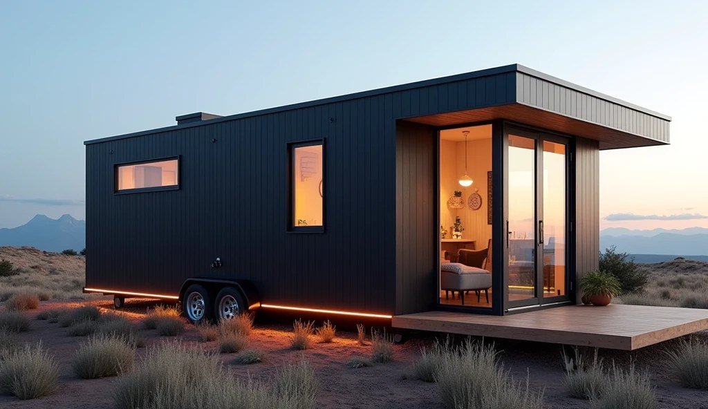 Midnight Mobile Office - Tech Haven Living with Digital Nomad Excellence