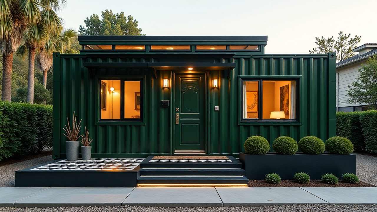 Emerald Green Deco Palace - Art Deco Revival Container Home with Luxe Appeal