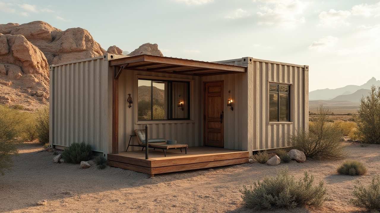 Sandy Beige Desert Sanctuary - Modern Container Home with Southwestern Spirit