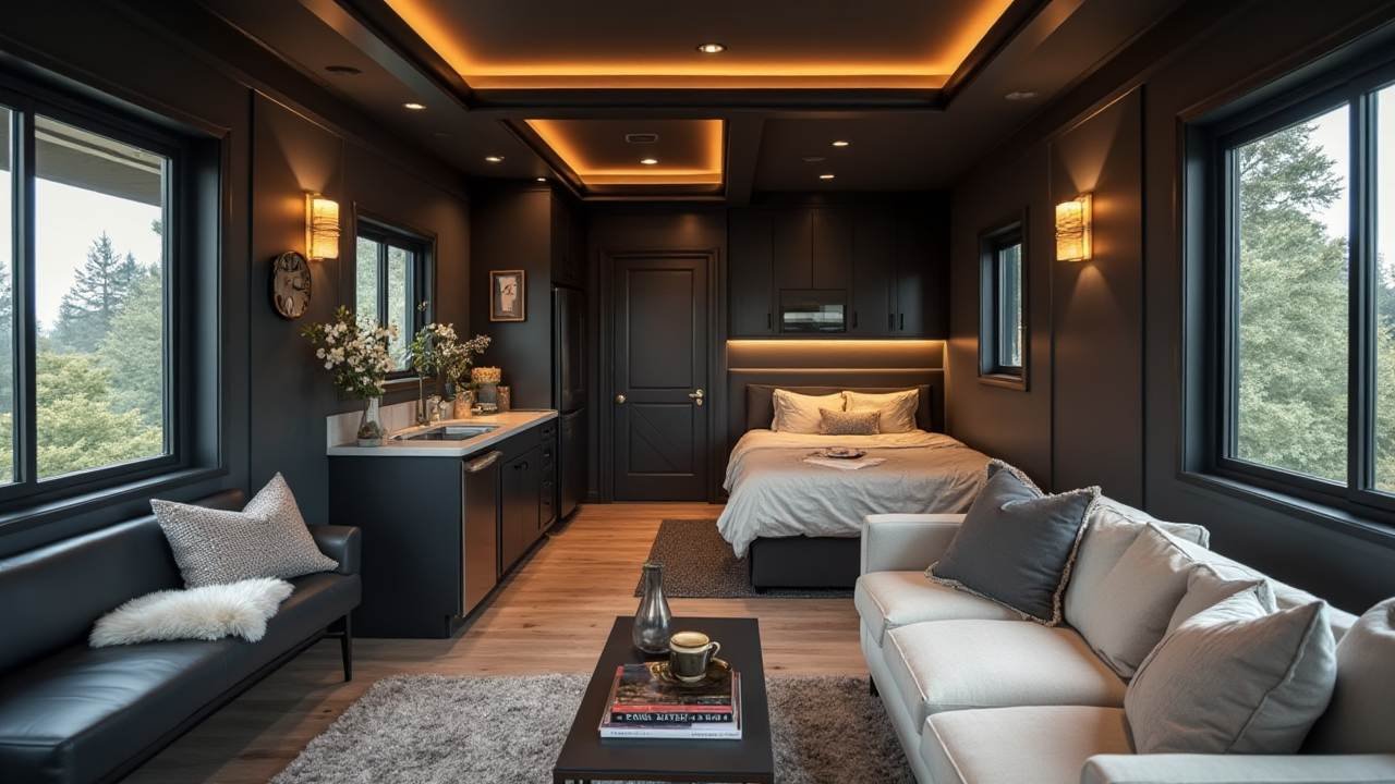 The Tech-Integrated Urban Dwelling Tiny Home Interior