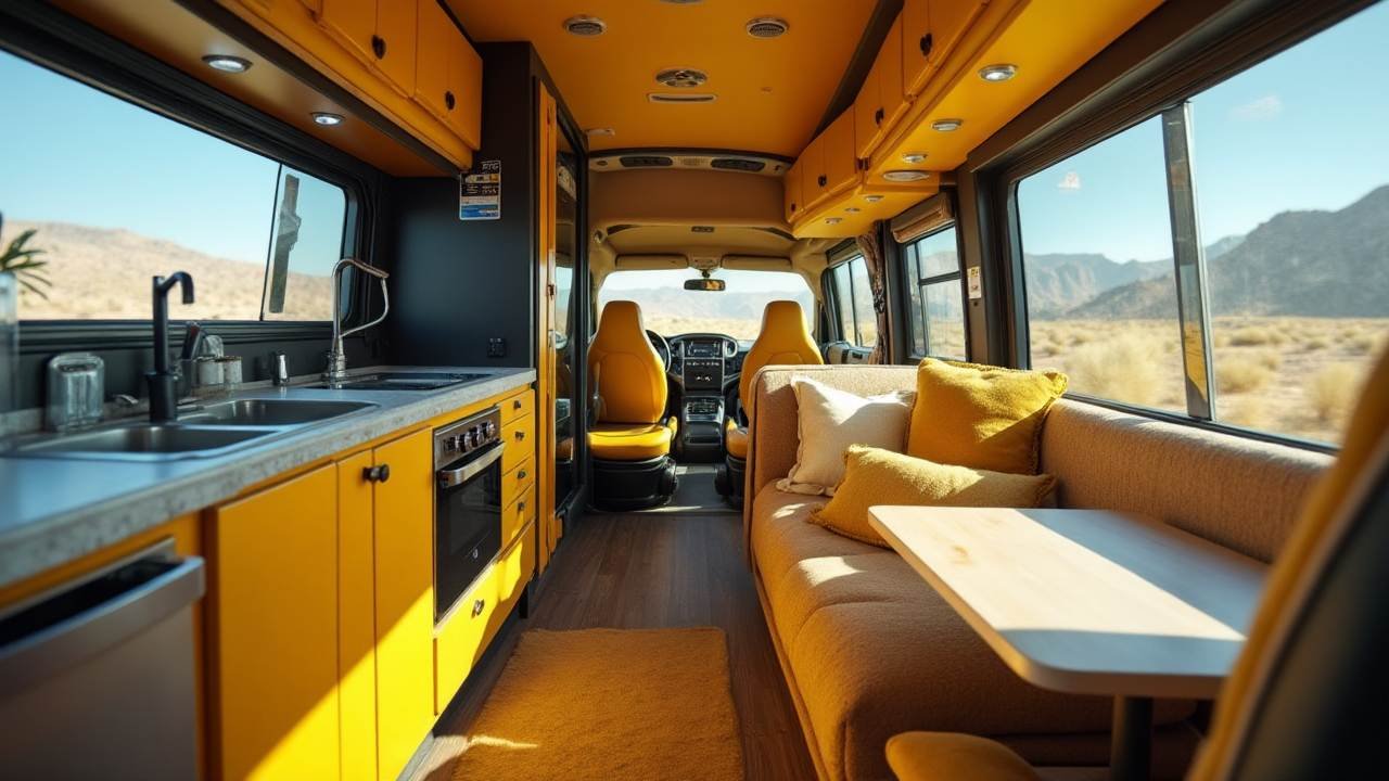 The Ultimate Road Trip RV and Sports Car Combo interior