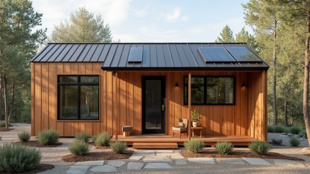 Cedar & Steel Serenity - Tiny Home Where Nature Meets Minimalist Zen