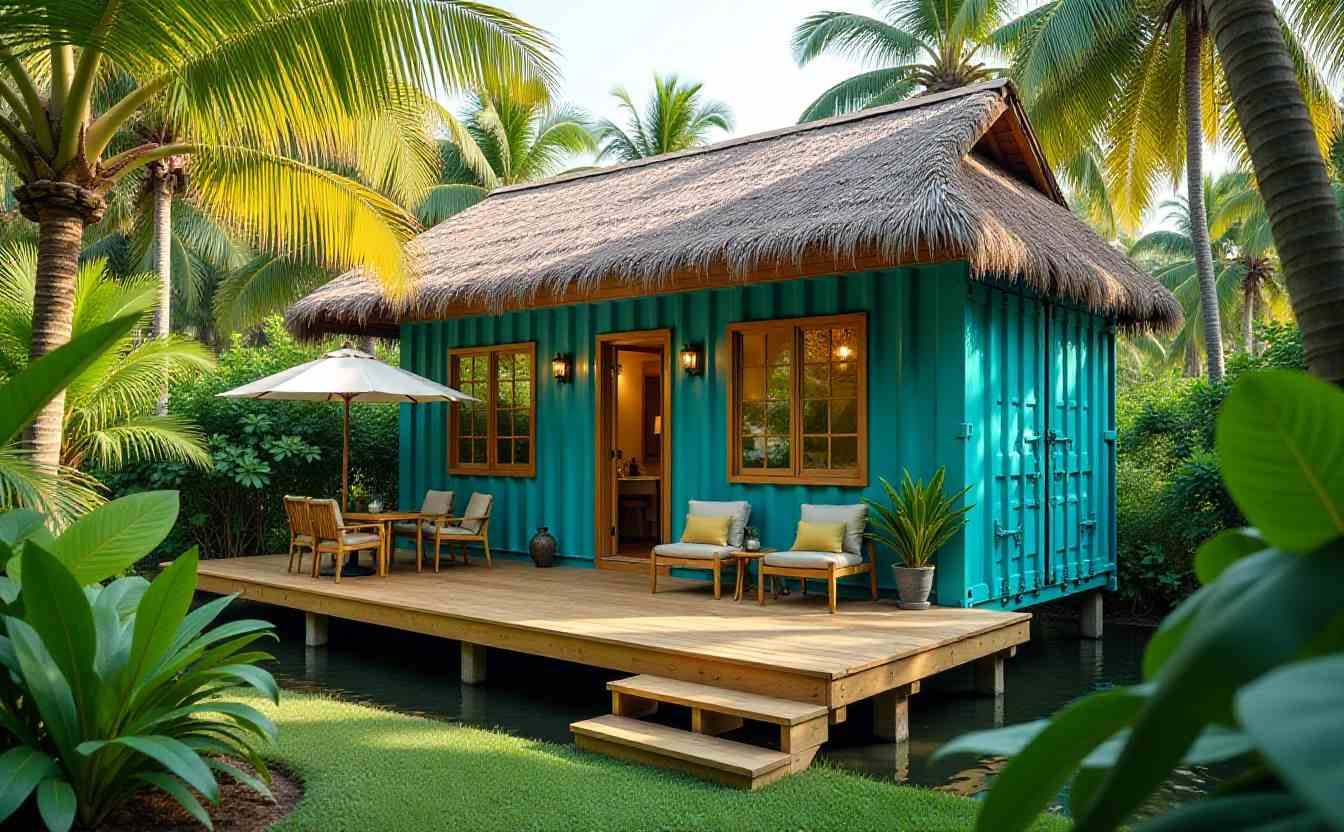 Turquoise Paradise Container Retreat - Tropical Oasis Container Home That Redefines Island Living