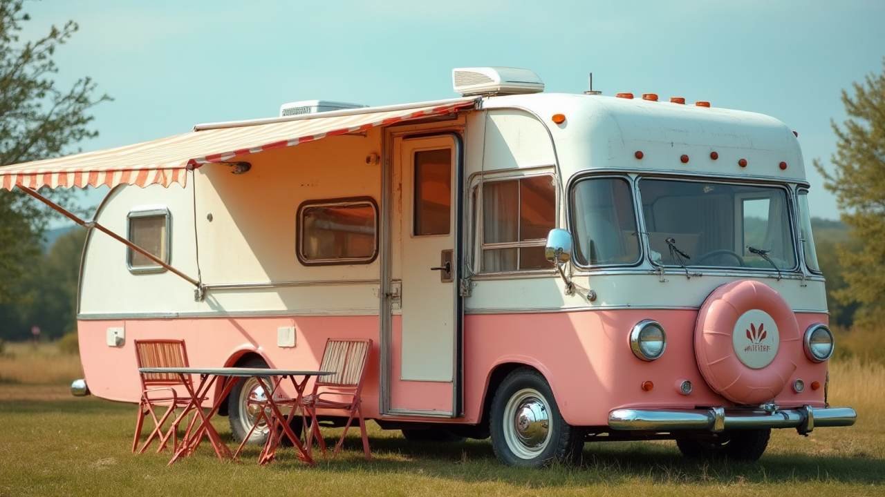 Coral Cream Dreamland - Vintage Caravan RV That Captures Mid-Century Magic