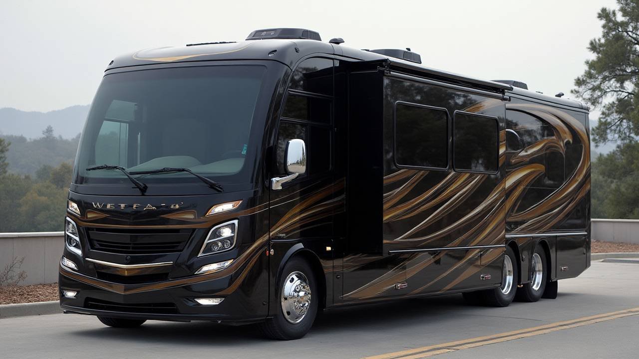 Black and Gold Luxury Coach - Art Deco Glamour RV Masterpiece
