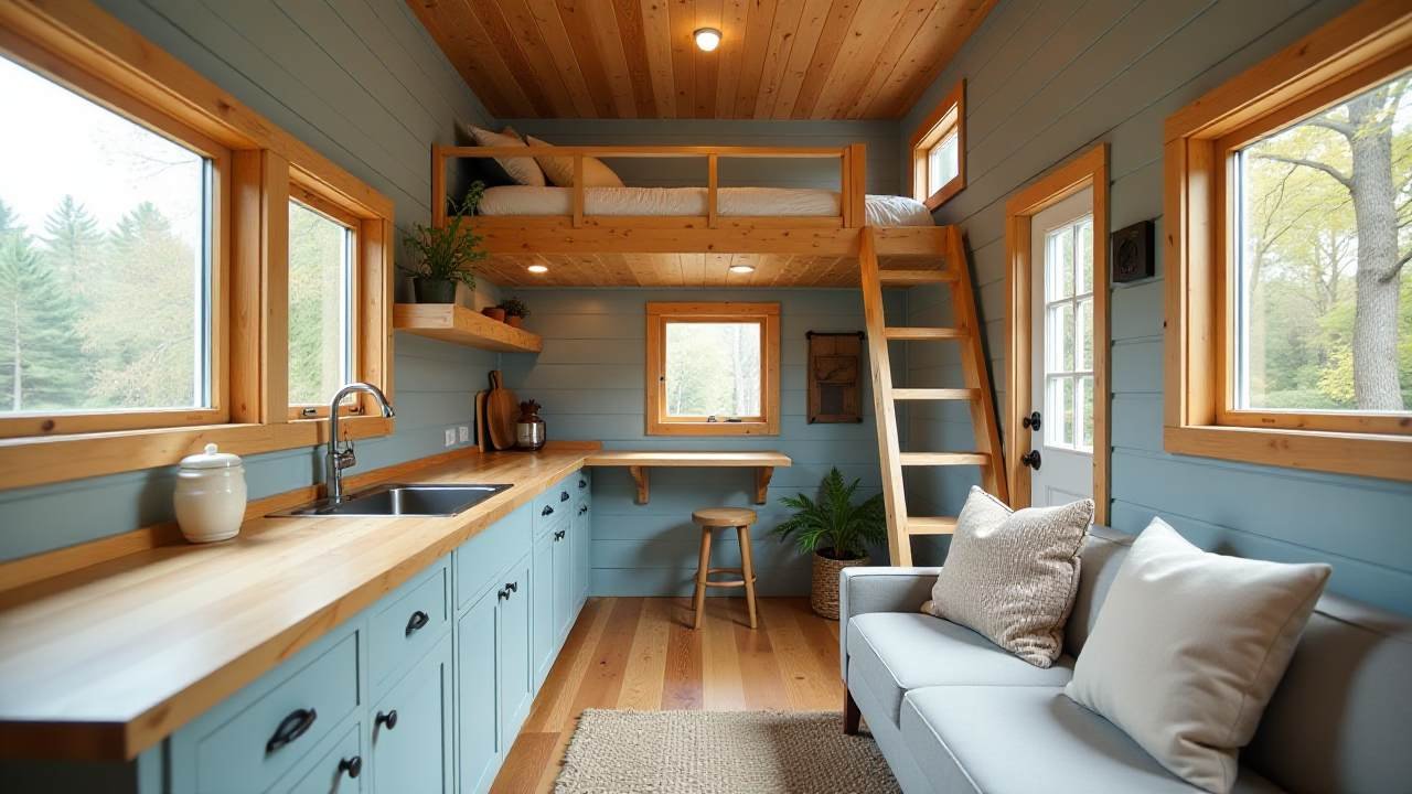 Bohemian-Rustic Tiny Home interior