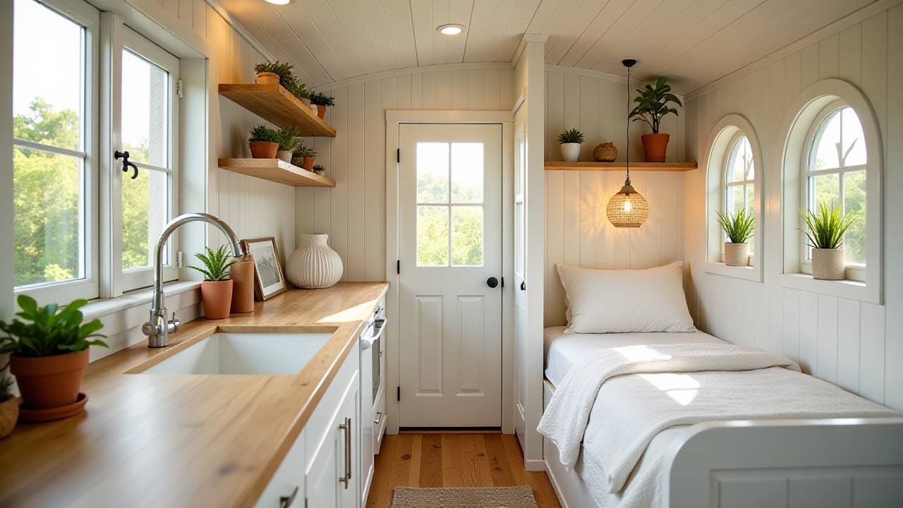 Coastal Bohemian Tiny Home interior