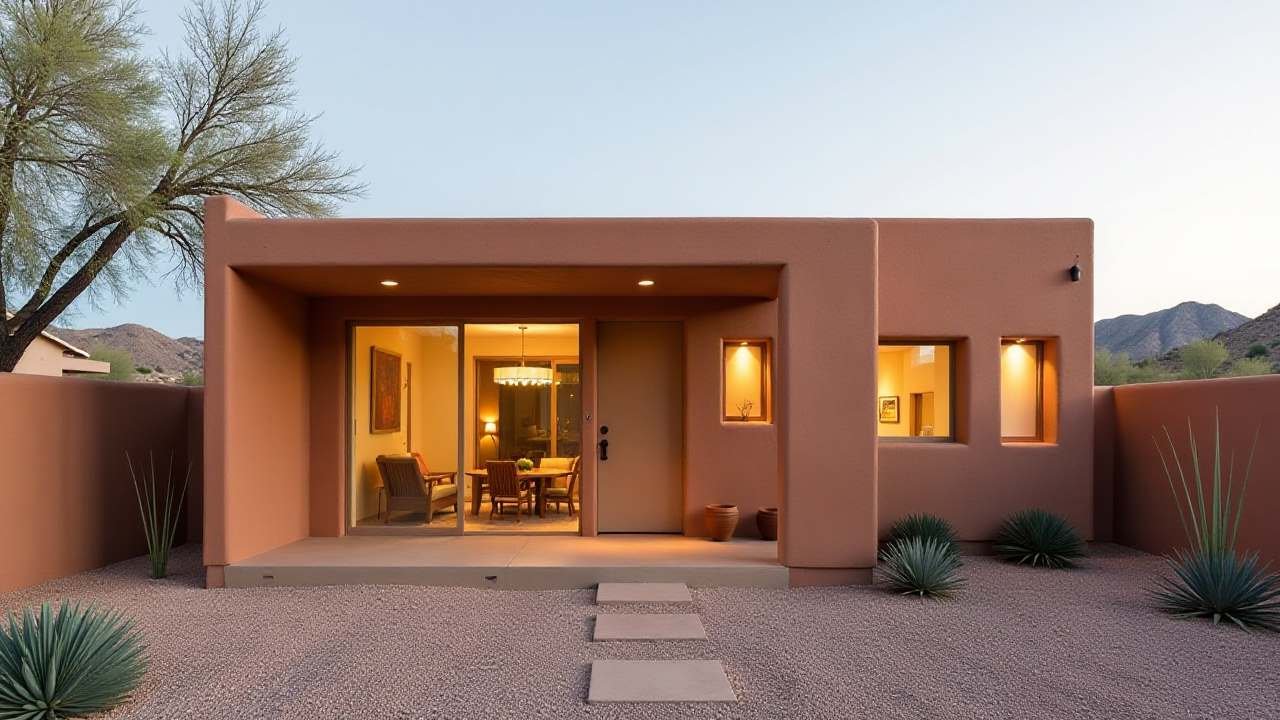 Terracotta Dream Haven - Desert Minimalist Living with Seamless Indoor-Outdoor Flow
