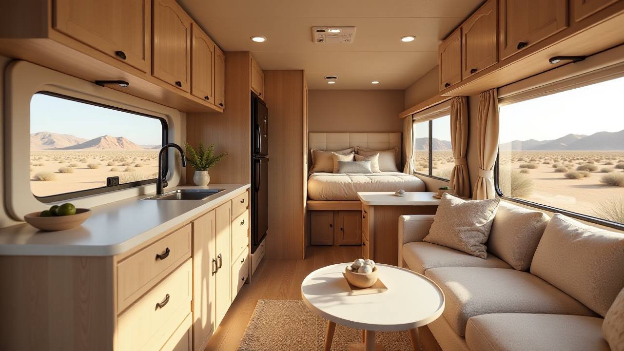 Desert Nomad - Camouflaged Sandstone RV interior