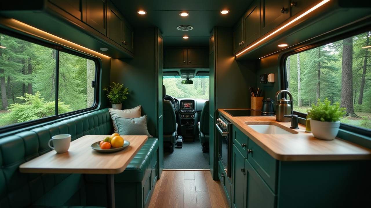 Forest Phantom - Dark Green Woodland RV interior