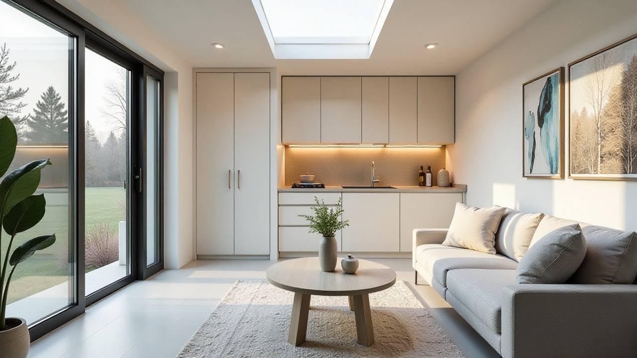 High-Tech Minimalist Accessible Pod interior