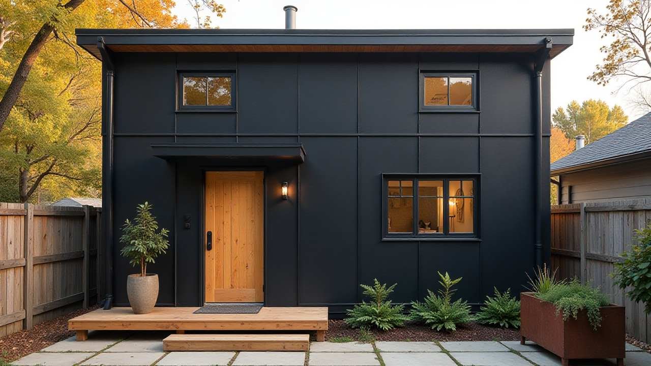 Bold Black & Brick Industrial Loft Tiny Home - Urban Style in Compact Living