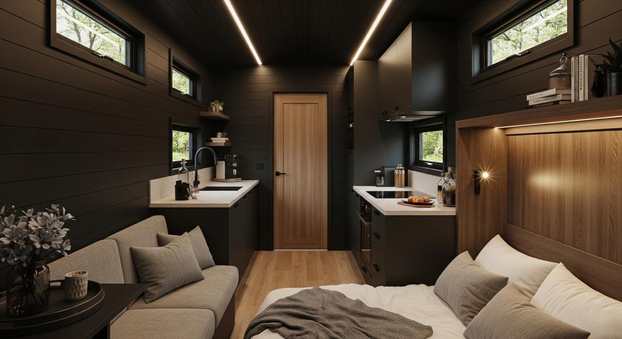 Japandi-Inspired Minimalist Tiny Home interior