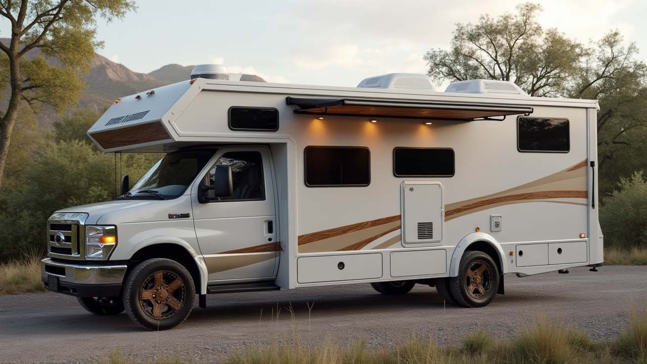 White and Natural Wood Class C RV - Modern Farmhouse Mobile Haven