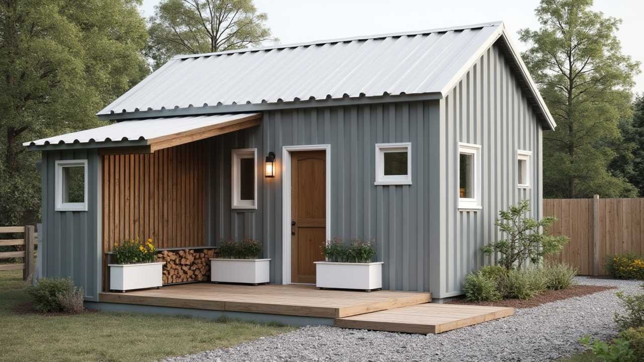 Gray & White Nordic Farmhouse Tiny Cabin - Modern Rustic Retreat