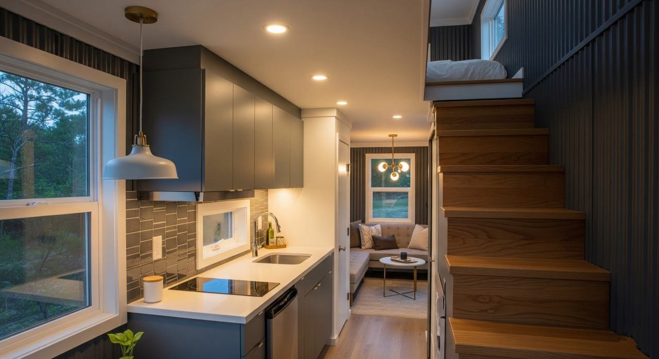 Stacked and Staggered – Split-Box Modernist Retreat with Wraparound Deck interior