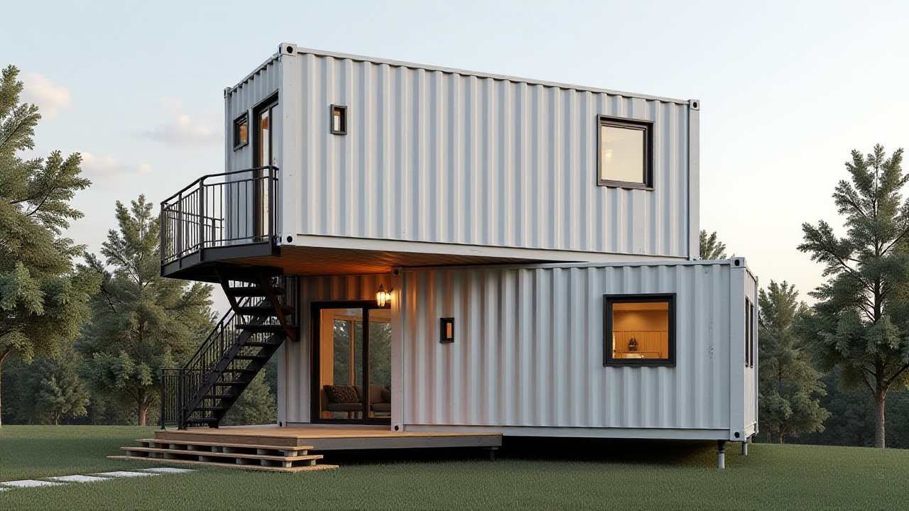 StairStack MicroLoft – Cascading Split-Level Container Home