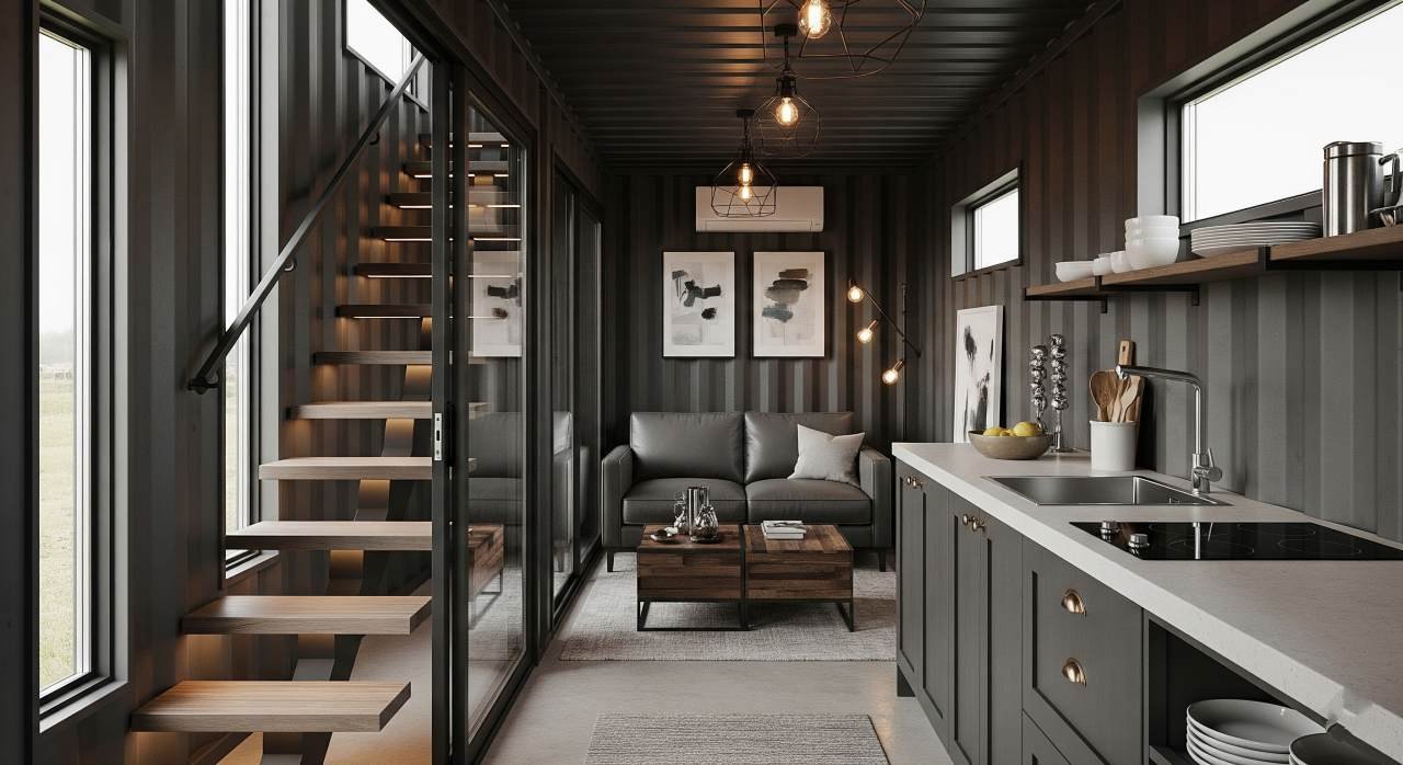 The Crankshaft – Rotating Axis Container Home interior