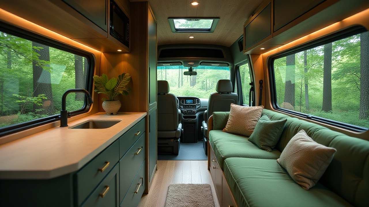 The Forest Forager - Biophilic Stealth Van interior
