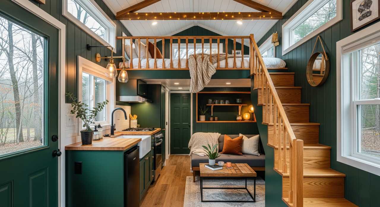 The Forest Retreat Micro-Home – Rustic Modern & Biophilic Design interior