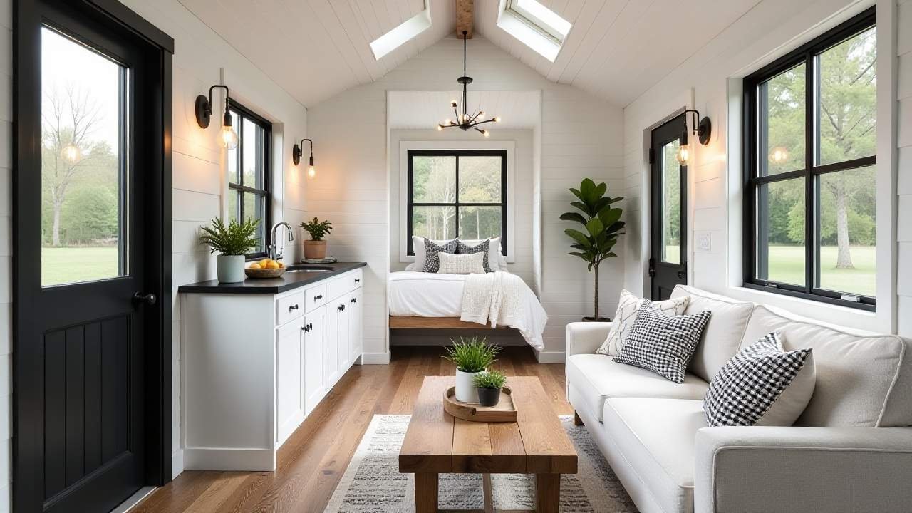 The Modern Farmhouse Tiny Home – Rustic Elegance with Streamlined Comfort interior