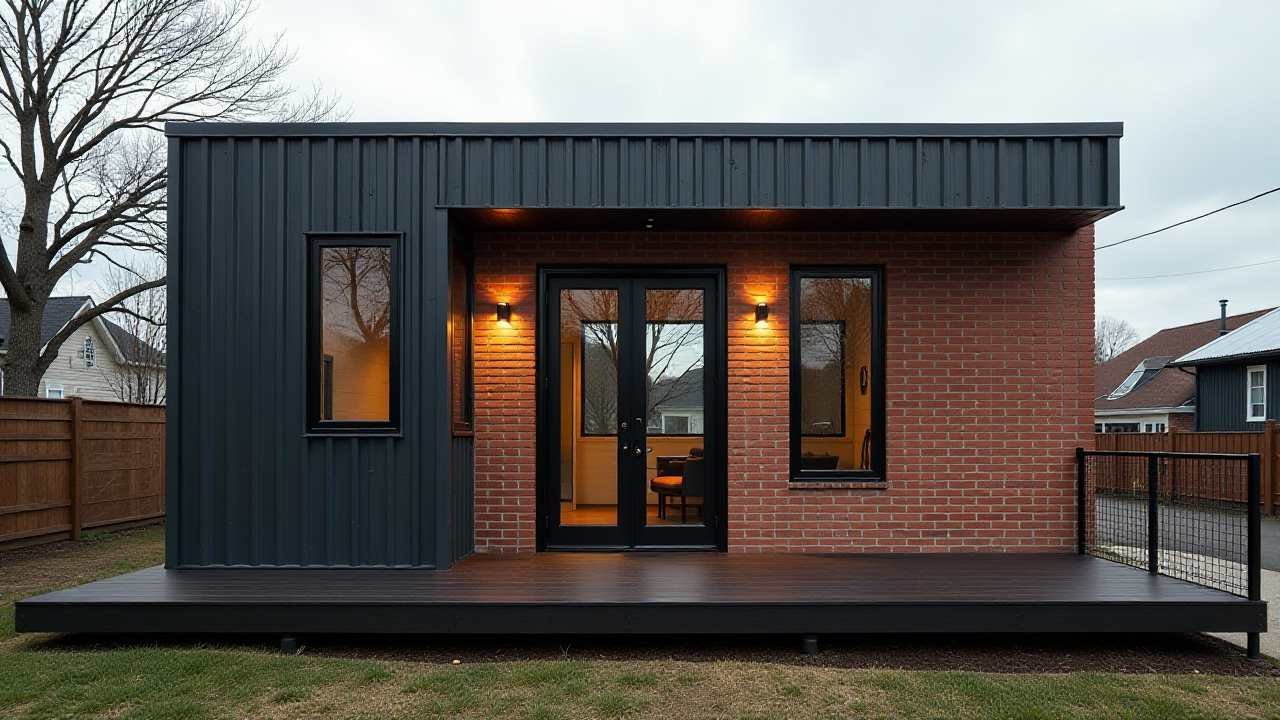 Industrial Charcoal & Brick Compact Loft - Urban Living Reimagined