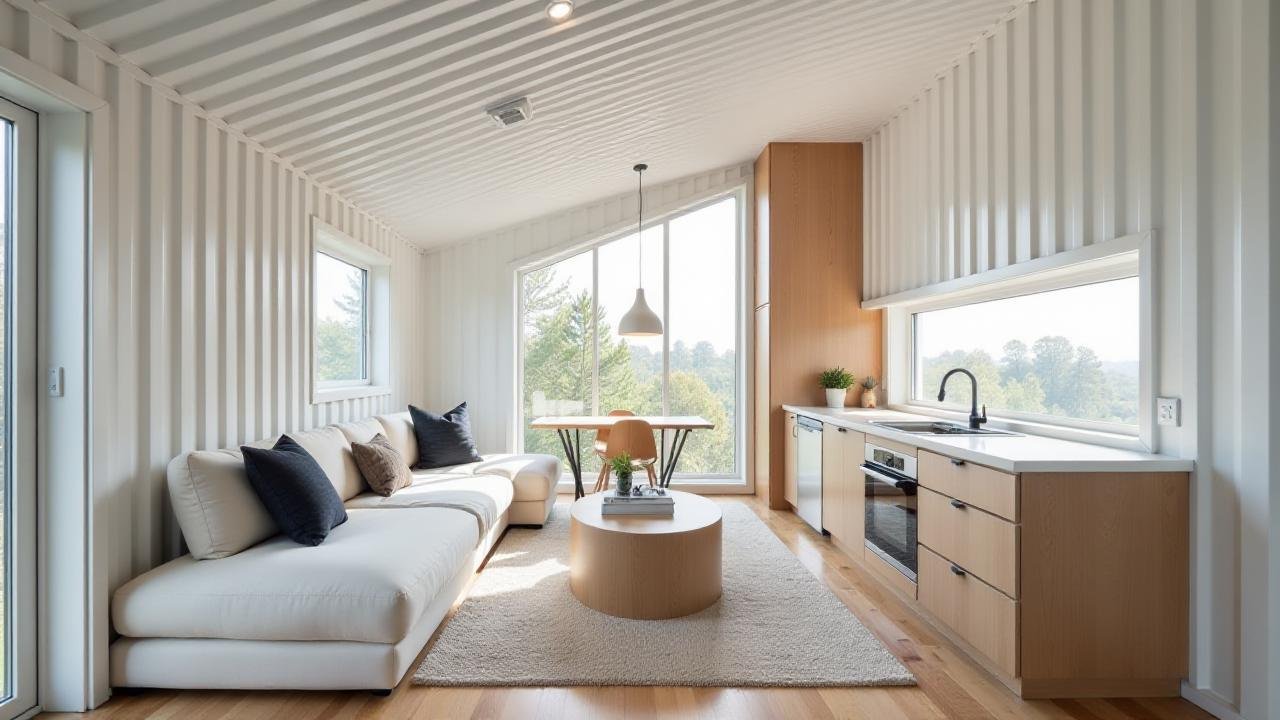 The Zig-Zag Pod – Angular Urban Loft Container Home interior